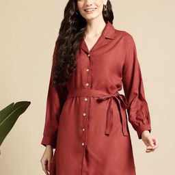 Mast & Harbour Shirt Dress with Belt-image-43