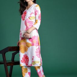 Indo Era Floral Printed Kurta with Trousers-picture-43