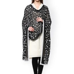Dupatta Bazaar Black Embroidered Dupatta image 3