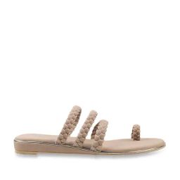 Mochi Women's Beige Toe Ring Sandals-picture-28