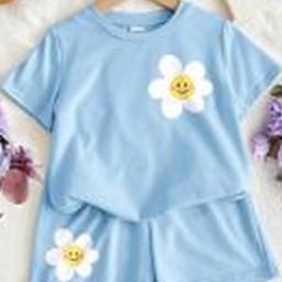 BLARY FASHION PLANET Girls Printed T-shirt with Shorts-image-41