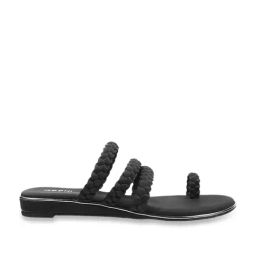 Mochi Women's Black Toe Ring Sandals-picture-47