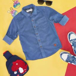 Pantaloons Junior Kids Blue Regular Fit Full Sleeves Shirt-picture-7