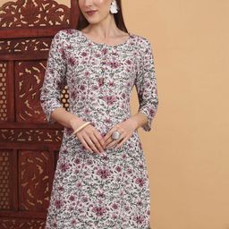 Anouk Rustic Floral Printed Round Neck Straight Kurta-93