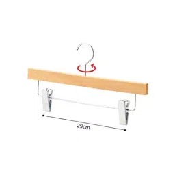 AS ONE Wooden Bottom Hanger with Lower Clip Natural wood W36x1.3 cm, 61-191-14-2 (Pack of 60 Piece)-44