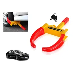 Auto Pearl Claw Type Adjustable Anti Theft Yellow, Red Wheel Clamp Lock for BMW 730D-36