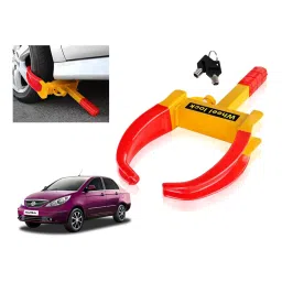 Auto Pearl Claw Type Adjustable Anti Theft Yellow, Red Wheel Clamp Lock for Tata Manza-image-30