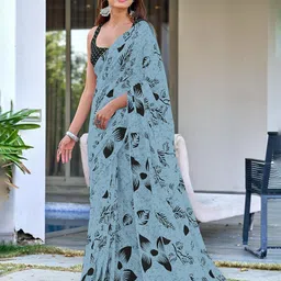 LeeliPeeri Designer Women Floral Printed Batik Ready to Wear Saree-10
