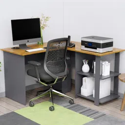HEXA RED Grey Engineered Wood Study Table-12