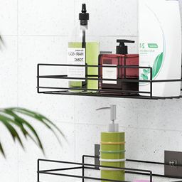 WonderStand Black 2 piece Solid Metal Bathroom Caddy-46