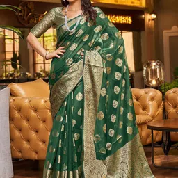 Mitera Woven Design Zari Organza Banarasi Saree-48