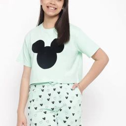 Lil Tomatoes Kids Green Printed T-Shirt with Shorts-image-68