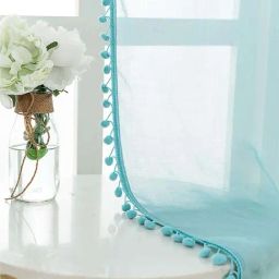 Urban Space Blue Polyester Door Curtain With Tieback & Eyelet - Set of 2-11