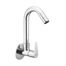 Jabra Sink Cock (L) Vignet Series Brass Chrome Finish Wall Mount Silver-image-93