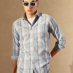 DENNISON Smart Tartan Checks Casual Shirt-image-36