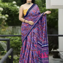 Mitera Floral Bagru Saree-35