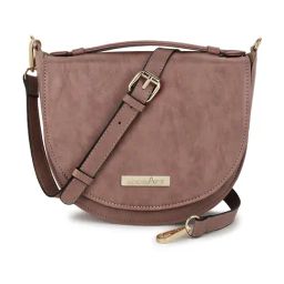 Spice Art Peach Solid Medium Saddle Cross Body Bag-18