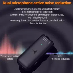 LEKATO Wireless Lapel Microphone System Omni-directional Battery Powered 70 dB with Charging Case, J-13 image 4
