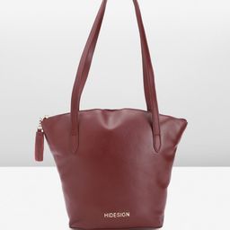 Hidesign Solid Leather Structured Shoulder Bag With Fringed Tasselled Detail-26