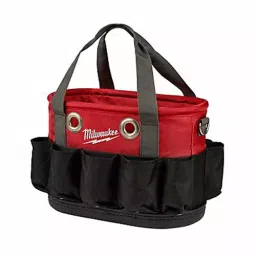 Milwaukee Bucket Bag Oval 24 Pockets Red/Black 10-3/8 H, 787LN7-37