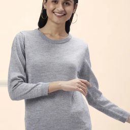Honey by Pantaloons Grey Self Pattern Sweater-picture-36