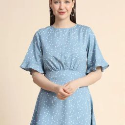 KERI PERRY Powder Blue Printed Top-image-32