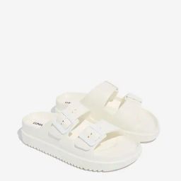 LUNA BLU by Westside White Dual-Strap Slip-On Sandals-30
