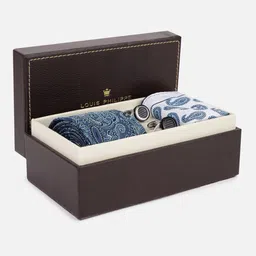Louis Philippe Men Tie, Cufflinks, Pocket Square Accessory Gift Set-picture-30