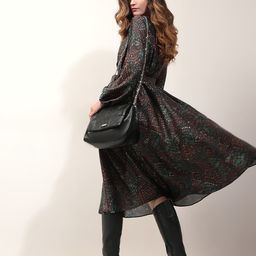 Vero Moda Women Printed Puff Sleeve Fit & Flare Midi Dress With Belt-picture-45