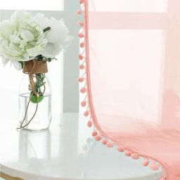 Urban Space Pink Polyester Door Curtain With Tieback & Eyelet - Set of 2-22