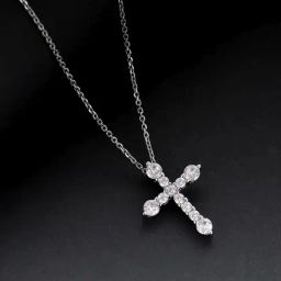 GIVA 92.5 Sterling Silver Holy Cross Pendant with Chain for Women-image-32