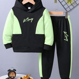 BAESD Boys Colourblocked Hooded Sweatshirt With Joggers-17