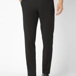 Peter England Elite Black Slim Fit Trousers-image-38