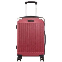 Swiss Brand Geneve Maroon Carry-On 4 Wheel Small Hard Cabin Trolley 53cm-25