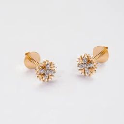 P.N.Gadgil Jewellers 14k Gold Floweret Stud Diamond Earrings For Women-image-53