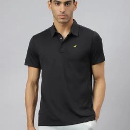 ALCIS Black Train-Tech Anti-Static Slim Fit Training Polo T-Shirt-image-26