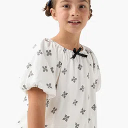 Juniors by Babyshop Girls Floral Printed Puff Sleeve Regular Top-picture-14