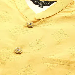 SOJANYA Mandarin Collar Regular Kurta With Churidar & With Nehru Jacket image 2