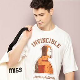 Kook N Keech Marvel Iron Man Printed Drop-Shoulder Sleeves Pure Cotton Oversized T-shirt-image-31