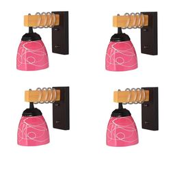 SOMIL Pink Glass Cylinder Printed Wall Lamps-image-73