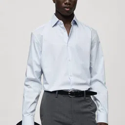 MANGO MAN Regular Fit Stretch Formal Shirt-image-67