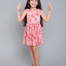 Funshine Girls Tie and Dye Printed Fit & Flare Dress-image-57