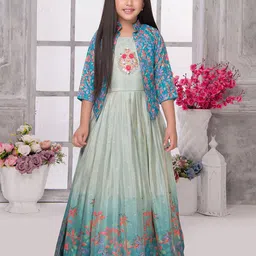 Tiny Kingdom Floral Print Georgette Maxi Dress-image-70