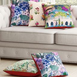 Sej by Nisha Gupta Pack of 5 Abstract Premium 12 by 12 Cushion Covers - Pink-picture-31