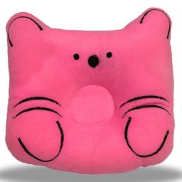 Chinmay Kids Baby Soft Neck Support Pillow for Head Shaping Shape Supporter Cat Face Pillow - Pink-23