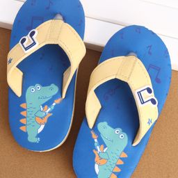 Cute Walk by Babyhug Slip On Flip Flops Dino Print - Blue-image-79