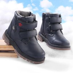 Cute Walk by Babyhug Solid Winter Boots With Velcro Closure- Navy Blue-image-5