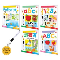 Set of 5 Unlimited Writing Practice Book Capital letters Small letters Numbers Patterns and Journey into Language and Numbers-11