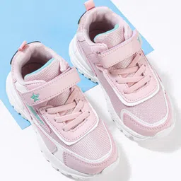 Cute Walk by Babyhug Sneakers With Velcro Closure & Logo Print - Pink-picture-4