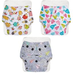 SuperBottoms BASIC Reusable Cloth Diaper for babies 3m-3Years Freesize Adjustable, Washable and Reusable Pack of 3-5